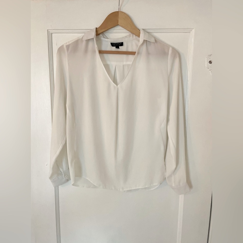 White, collared top